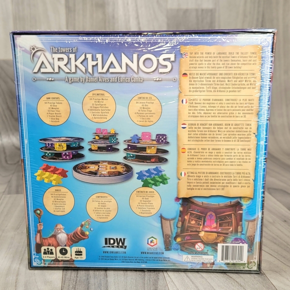 THE TOWERS OF ARKHANOS Dice Drafting Board Game, IDW Games 2019, Daniel Alves - Picture 2 of 6